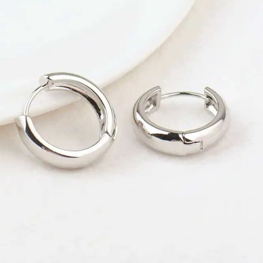 NWT STERLING SILVER small HOOP EARRINGS